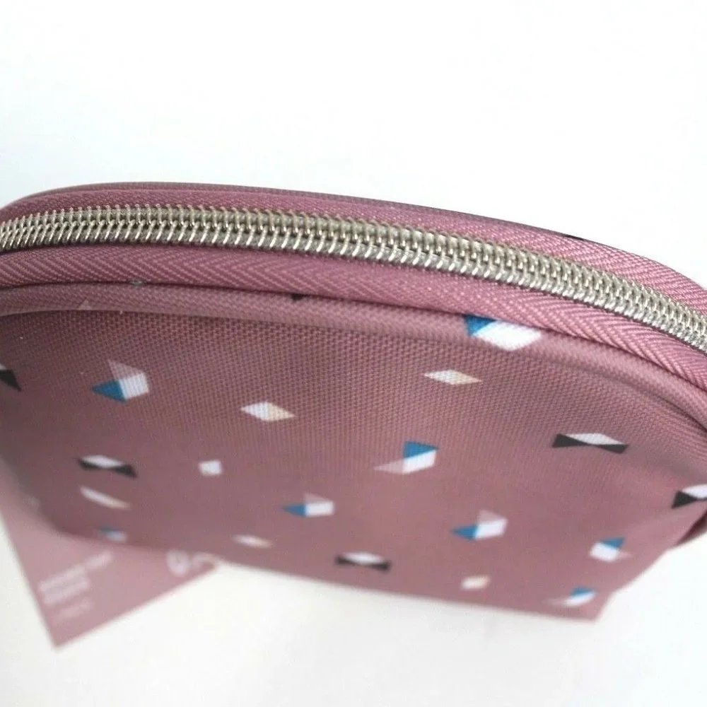 Sonia Kashuk Geometric Round-Top Zip Small Cosmetic Make-Up Pouch Bag